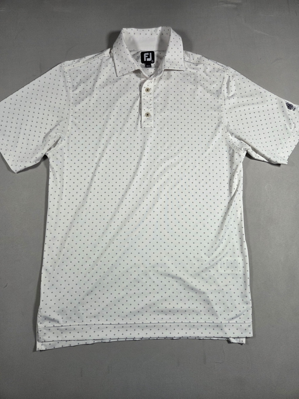 FootJoy White/black Geometric Golf Polo Mens Small